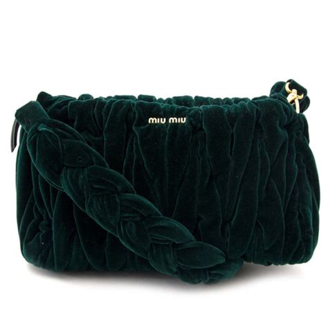 miu miu emerald green velvet shoulder bag|Women's Leather Shoulder Bags .